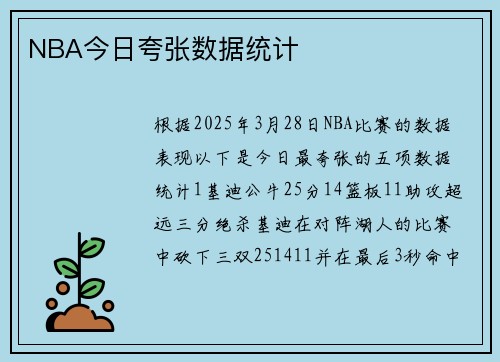 NBA今日夸张数据统计